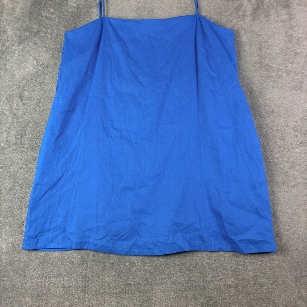 Gianni Bini Womens XL Blue Linen Blend Mini Dress Spaghetti Strap Summer Coastal - Picture 13 of 14